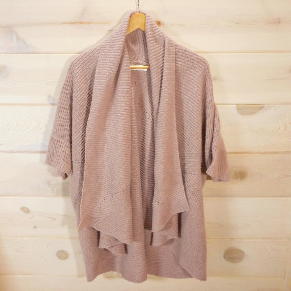 Sleeping on Snow Cocoon Batwing Cardigan Open Front Peachy-Tan Neutral OS